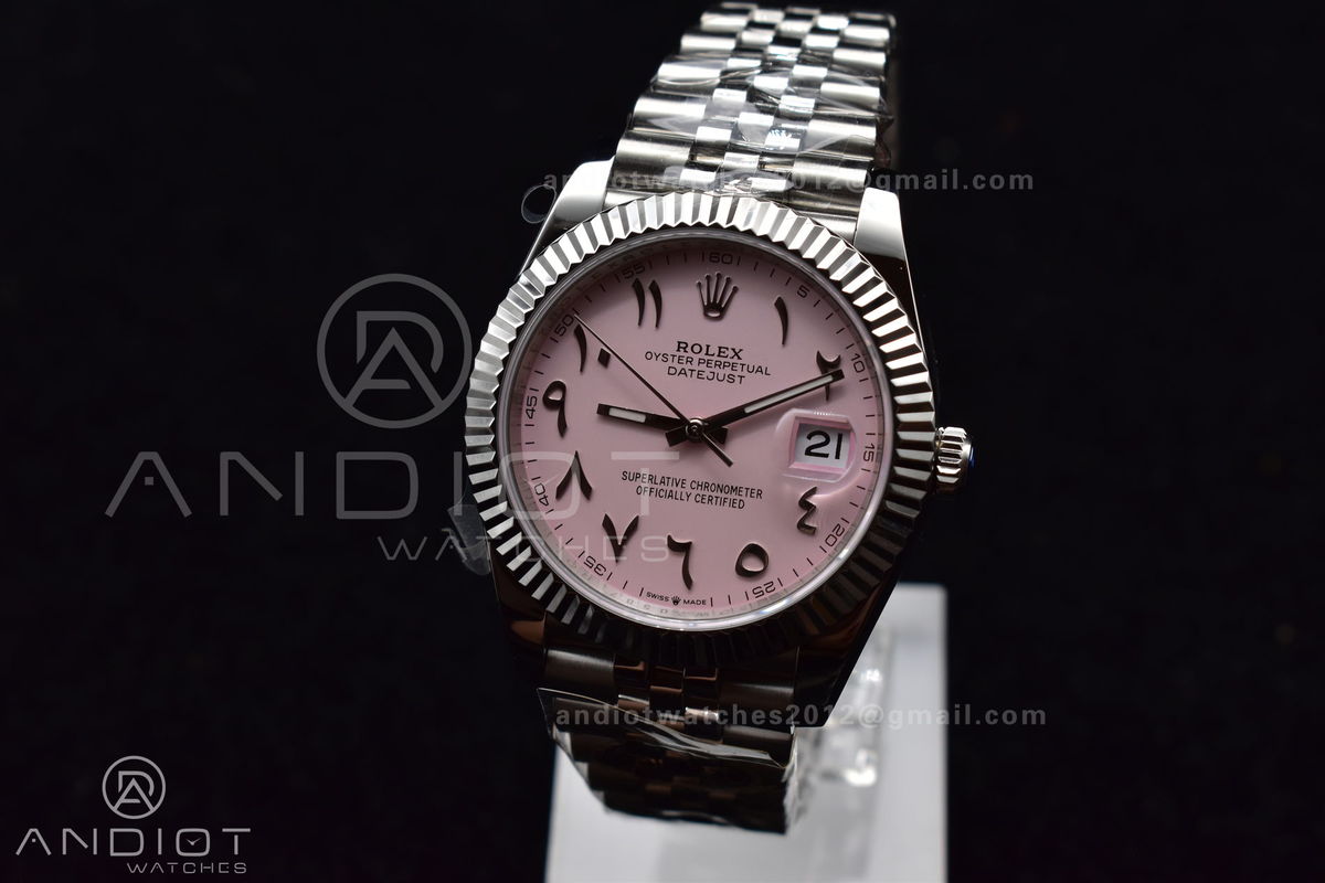 DateJust 41 126334 DIWF 1:1 Best Edition 904L Steel Pink Dial Arabic Marker on Jubilee Bracelet SA3235